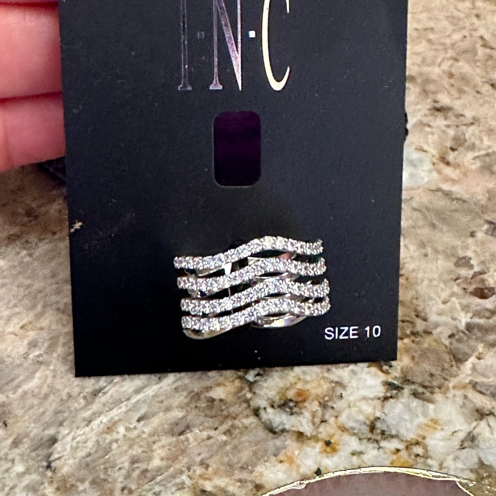 INC Silver Stackable CZ Rings - Picture 6 of 10